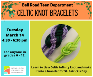 Teen Program- Celtic Knot Bracelets @ Bell Road Library Teen Activity Room | Newburgh | Indiana | United States