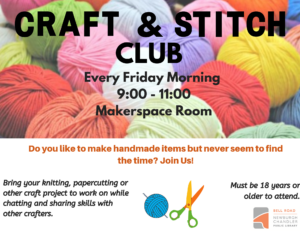 Craft & Stitch Club @ Library's Makerspace Room