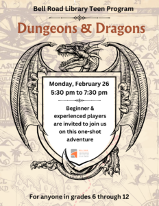 Teen Program- Dungeons & Dragons @ Bell Road Library Teen Activity Room | Newburgh | Indiana | United States