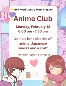 Teen Program- Anime Club @ Bell Road Library Teen Activity Room | Newburgh | Indiana | United States
