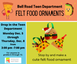Teen Program- Felt Food Ornaments @ Bell Road Library Teen Activity Room | Newburgh | Indiana | United States