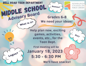 Middle School Program @ Bell Road Library Teen Activity Room | Newburgh | Indiana | United States