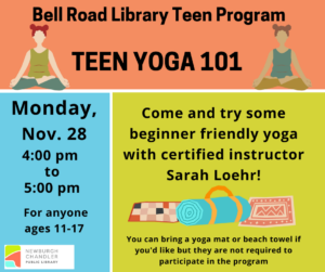 Teen Program- Yoga 101 @ Bell Road Library Teen Activity Room | Newburgh | Indiana | United States