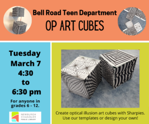 Teen Program- Op Art Cubes @ Bell Road Library Teen Activity Room | Newburgh | Indiana | United States