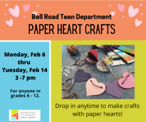 Teen Program- Heart Crafts @ Bell Road Library Teen Activity Room | Newburgh | Indiana | United States