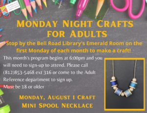 Monday Night Craft for Adults @ Bell Road Library's Emerald Room