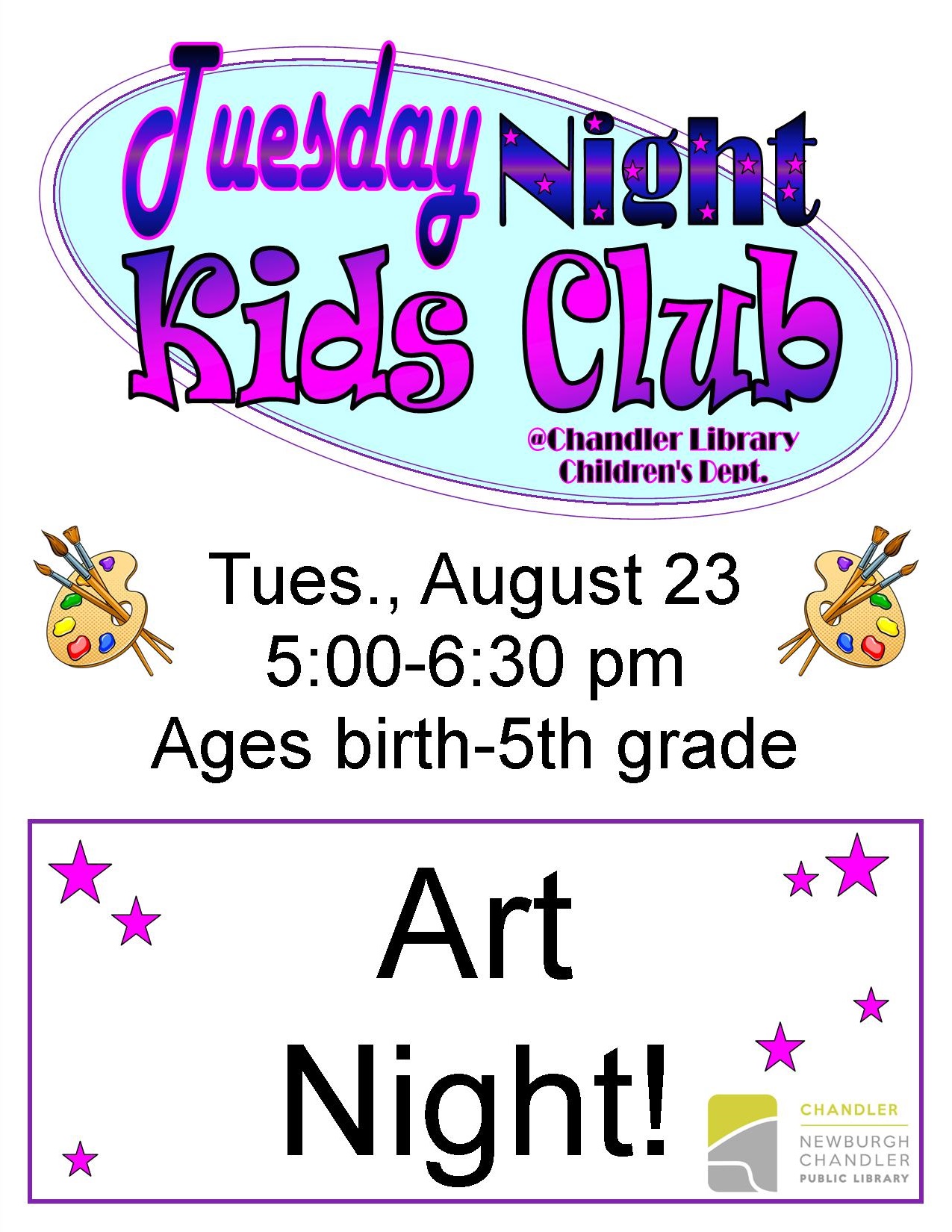 Tuesday Night Kids Club: Art Night @ Chandler Library Children's Department | Chandler | Indiana | United States