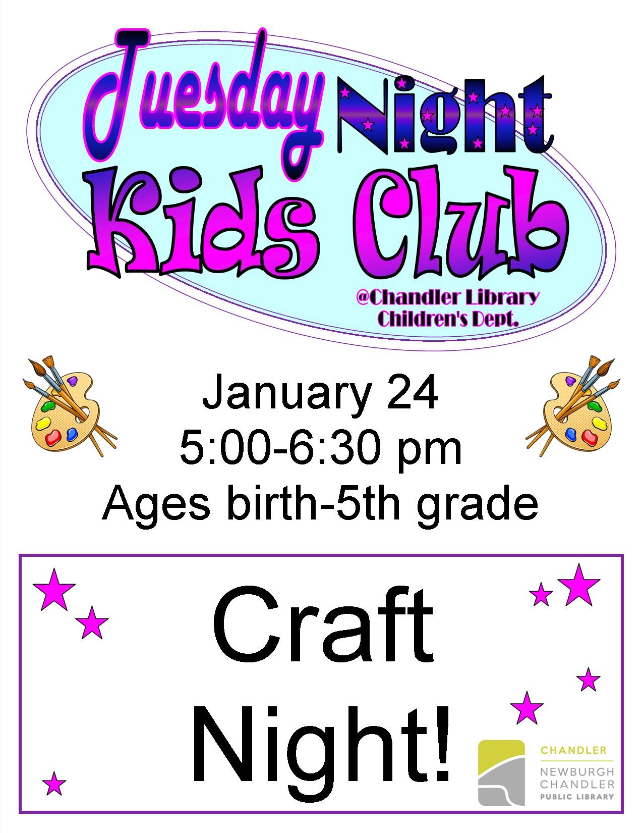 Tuesday Night Kids Club: Craft Night @ Chandler Library Children's Department | Chandler | Indiana | United States
