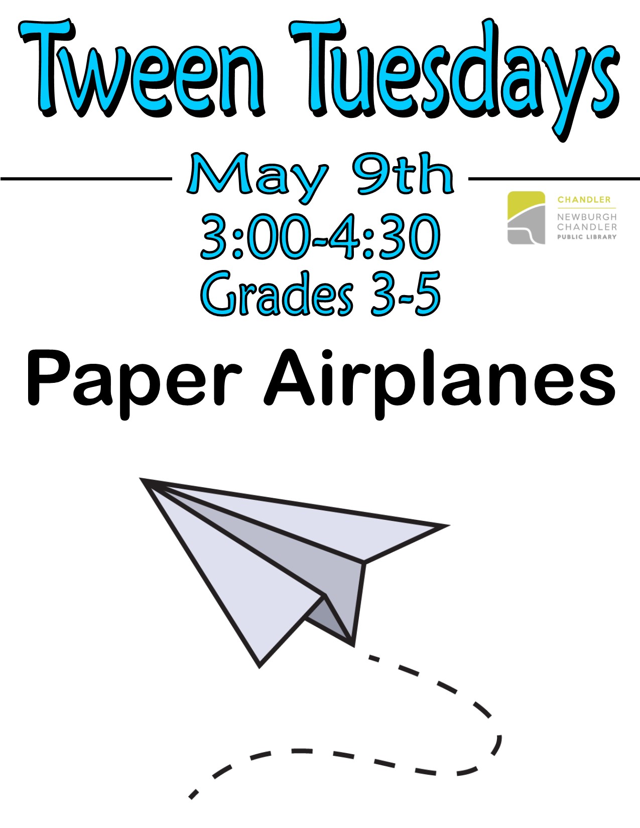 Tween Tuesdays: Paper Airplanes @ Chandler Library Children's Department | Chandler | Indiana | United States