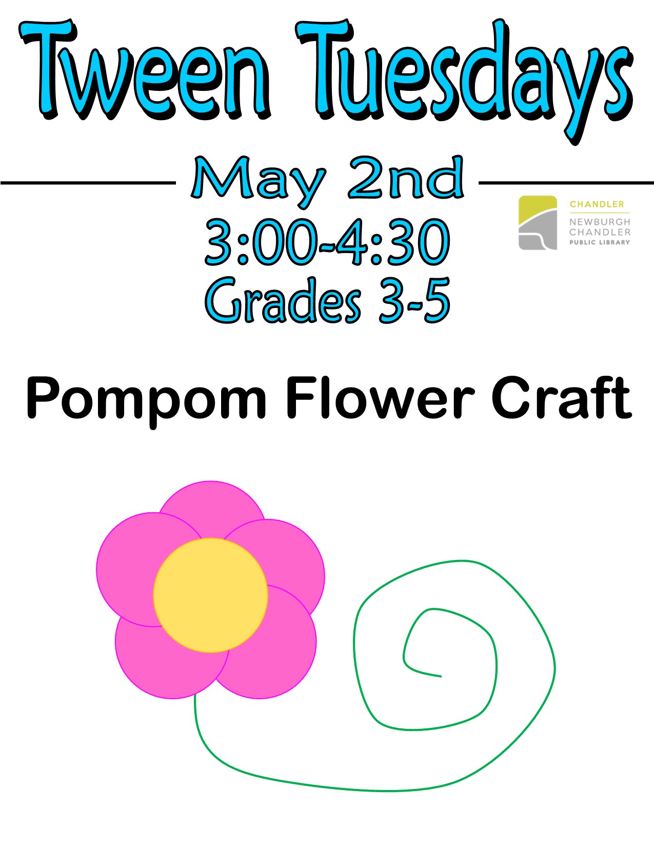 Tween Tuesdays: Pompom Flower Craft @ Chandler Library Children's Department | Chandler | Indiana | United States