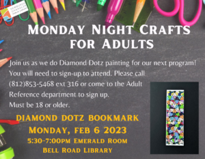 Monday Night Crafts for Adults @ Bell Road Library's Emerald Room