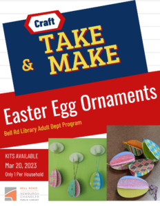TAKE & MAKE - Easter Egg Ornaments @ Pick up in the Adult Department - Information