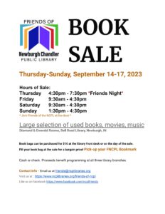 Friends of NCPL Book Sale *Friends Night* @ Bell Road Library | Newburgh | Indiana | United States