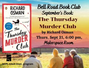 Bell Road Book Club  -  September's Book @ Bell Road Library's Makerspace Room