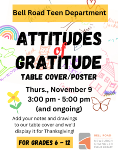 Teen Program - Attitudes of Gratitude @ Bell Road Teen Activity Room | Newburgh | Indiana | United States