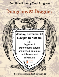 Teen Program- Dungeons & Dragons @ Bell Road Teen Activity Room | Newburgh | Indiana | United States