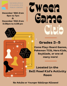 Bell Road Kids Tween Game Club @ Newburgh Chandler Public Library | Newburgh | Indiana | United States